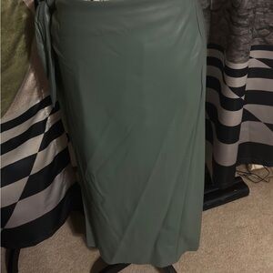 Eloquii Sage Green Pencil Faux Wrap Skirt